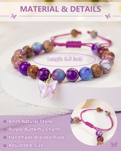 Natural Stone Butterfly Bracelet Back to School You are Awersome Gifts for Teen4