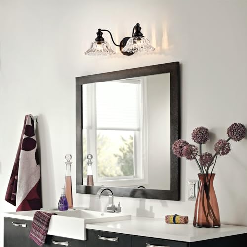 Image of XIEDUN Farmhouse Bathroom Light Fixtures Black Vanity Lights for Bathroom 2 Light Vanity Light Fixtures