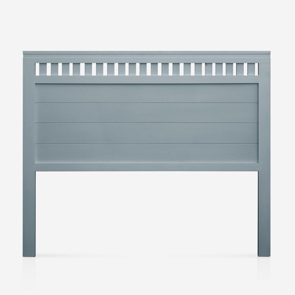 Muebles Cabecero de Madera Bora, Acabado en Azul Acero, para Pared. para Camas de 135 | Cabezal Madera Pino | Dormitorio Matrimonio (Cama 135 (145 cm))