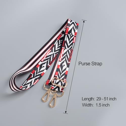 Image of chushui Colorful Pattern Purse Strap, Wide Crossbody Bag Strap Replacement | Change the look of your bag with a simple strap swap.