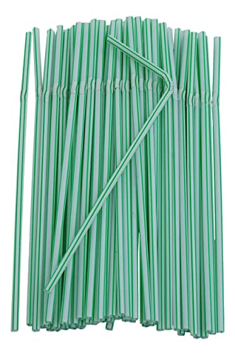 Flexible Plastic Drinking Straws (Assorted Classic Striped) Bendable Disposable Bpa Free Bendy Straws (900 Straws) #TOP2