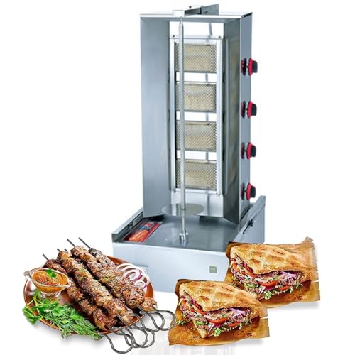 Multi-Function Gas Vertical Barbecue Oven with Large Capacity, Stainless Steel, Resistant, Rotating Barbecue Meat Roaster Grill Machine Rotisserie Grill for Home Use Infrared Roaster Oven