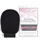 Seraphic Skincare (Original) Premium Exfoliating Mitt for Body (1pc) – 100% Vegan Viscose Traditional Body Scrub Glove Kessa Korean Washcloth – Body Exfoliator for Self-Tan Removal & Keratosis Pilaris