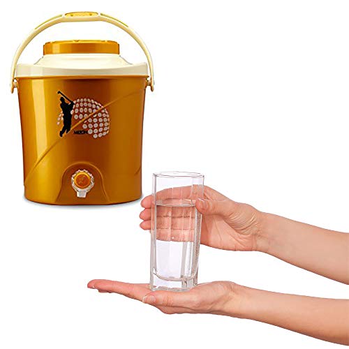 Image of Milton Kool Stallion 10 Insulated Plastic Water Jug, 9.7 litres, Golden Yellow, 1 Piece | Food Grade | Easy to Carry | BPA Free | Ideal for Travel | Picnic | Homes | Office | Shops | Clinics