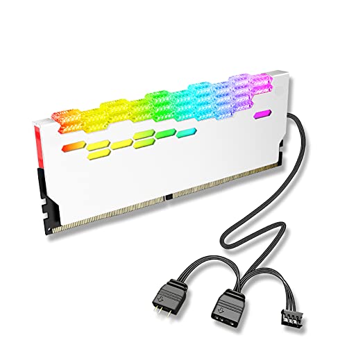 Memory Heatsink Kit Ddr Memory Ram Shell Heat Sink Argb Cooler，Aluminium Alloy Heat Sink & Pre-Applied Thermal Conductive Adhesive Tape Compatible With 5V 3Pin Motherboard Sync #TOP2