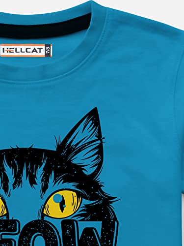 Image of HELLCAT Boys Round Neck Printed Blended Cotton Tshirt -Combo Pack of 2 - Pink /Blue