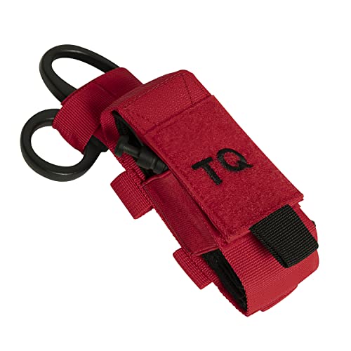 Pochette garrot et ciseaux MOLLE rouge pour sac à dos de randonnée
