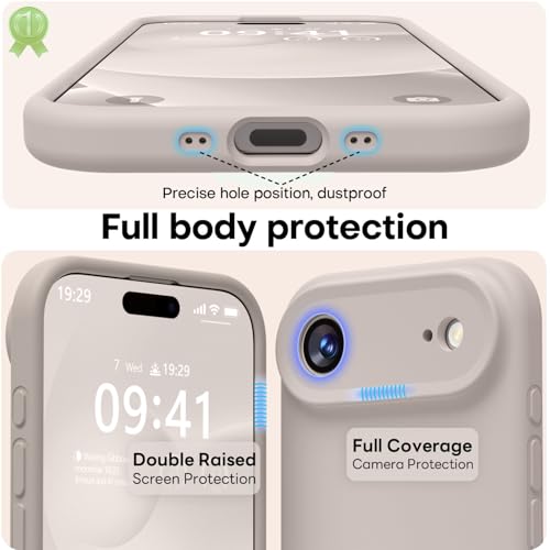 Image of LOVE 3000 Designed for iPhone Air Case, Premium Silicone [Compatible with Magsafe][Soft Anti-Scratch Microfiber Lining] Shockproof Protective Phone Case for Men Women 6.5 inch, Stone
