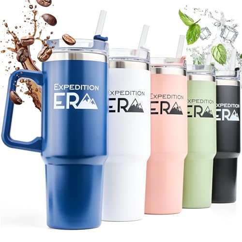 Travel Mug with Straw 880 ml - Thermal Mug - Stainless Steel Coffee Travel Cup - Insulated Coffee Cup with Leakproof Lid - Thermos for Hot and Cold Drinks - Double Walled Coffee Mug (Blue)