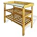 vidaXL Banc à Jardinière avec 2 Etagères Table de Plantation Etagère à Fleurs Support Décoratif Jardin Patio Balcon Zinc Bois Massif d'Acacia