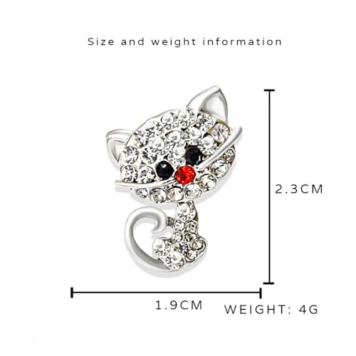 Image of Cute Cat Collar Brooch Pin for Women Girls Rhinestone Cubic Zirconia Kitten Animal Pet Lapel Pin Dress Hat Coat Backpack Badge Accessories Brooches Pins Dainty Jewelry Gifts Christmas