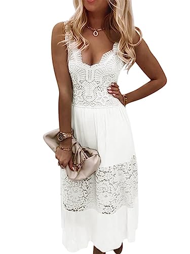 Onsoyours Damen Elegant Spitzenkleid V-Ausschnitt Minikleid 3/4-Arm A-Linie...