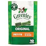 Greenies Veterinarian-Recommended Adult Natural Dental Dog Treats Petite Size, Original Flavor, 6 oz. Pack,10 Count