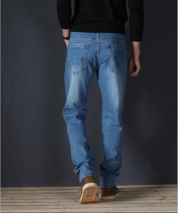 Maiyifu-GJ Mens Casual Straight Leg Jeans Pants Slim Fit Stretch Denim Pants Elastic Waist Fashion Jeans Trousers with Pocket4