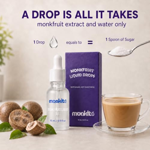 Image of Munkito Monk Fruit Drops 15ml | Zero Sugar Monk Fruit Sweetner | 300 Drops