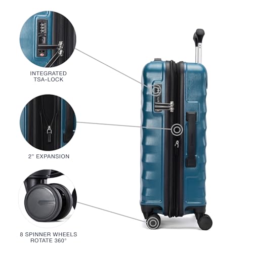 Image of Travelpro Maxlite Air V2 Hardside Expandable Carry on Luggage, 8 Spinner Wheels, Lightweight Hard Shell Suitcase, TSA lock, Teal, Carry On 20-Inch