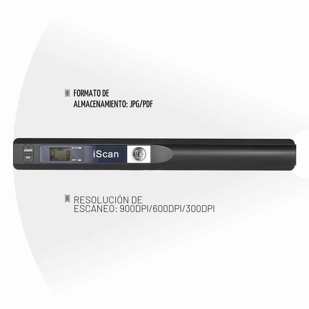 para iScan Wand Escáner portátil de Documentos A4, 900DPI Escáner USB Escáner móvil Escáner móvil (Negro)