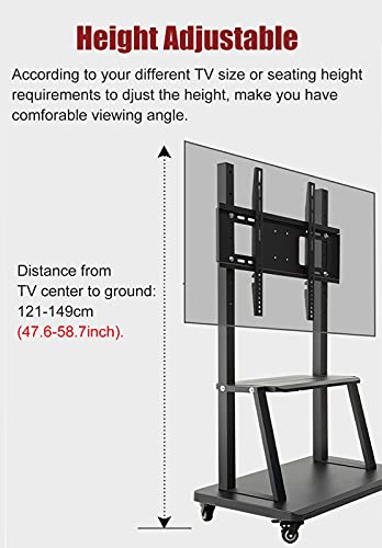 Soporte para TV de 55 pulgadas con almacenamiento y ruedas miniatura 4