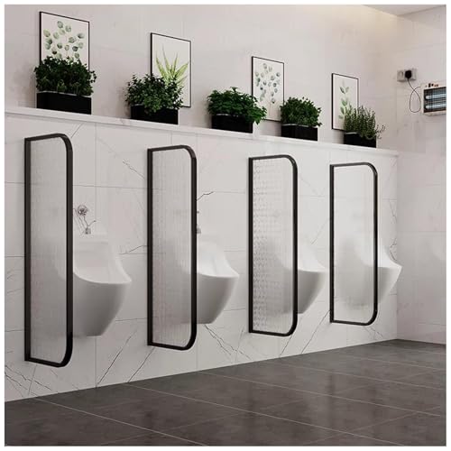 GLJTUO Urinal Partition Urinal Divider Men'S Urinal Privacy Baffle, Wall Mounted Public Toilet Protection Divider, Tempered Glass Toilet Privacy Screens For Hotel, School, Shopp,Black-120cm-1 Pcs