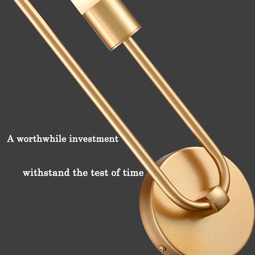Image of HYDELITE Modern Wall Sconce Gold Wall Light Brass Vanity Light for Bathroom Bedroom Living Room Kitchen LED G9