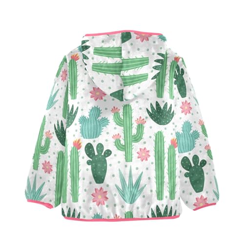 OTVEE Exotic Cactus Succulent Pattern Kids Hoodie Jacket Fall Spring Full Zip Warm Outwear Coat2