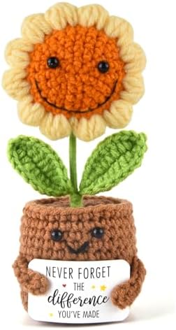 Thank You Gift - Emotional Sunflower Support Crochet - Never Forget The Difference You Make Gifts for Mothers Day Birthday - Retirement Appreciation Gifts for Coworkers Boss Mom Teacher Mentor Nurse