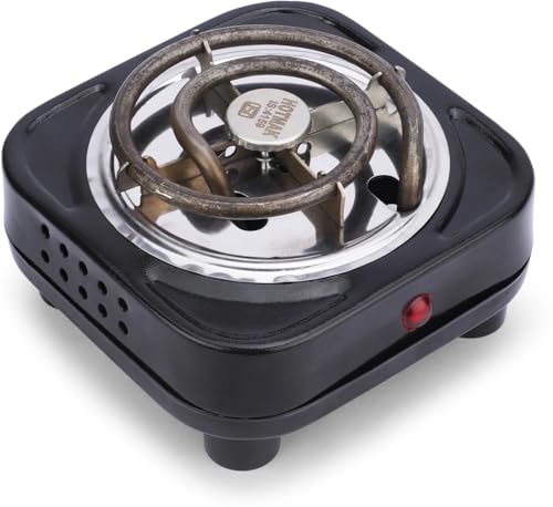 Image of Electric Hookah Coal Burner, Black, Single Coil Hot Plate for Shisha Charcoal Lighting