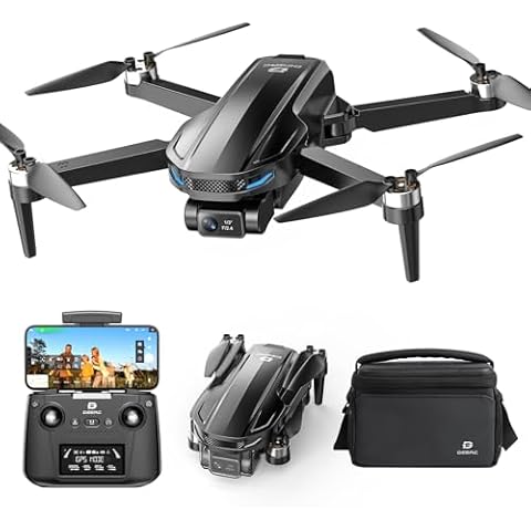 DEERC D65 2 Axis Mechanical Gimbal EIS GPS Drones with Camera for Adults 4K, 249g Foldable FPV Quadcopter Lightweight Drone with 30FPS Video, Brushless Motor, Follow Me, Auto Return, Wind Resistance Cover
