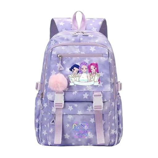 Genérico Mochila escolar KPop D-emon H-unters, mochila de viaje de con múltiples bolsillos, mochila Demon Hunters Anime, mochila Demon Cosplay para fans (K) (F) | Ya disponible en tu tienda friki favorita! En mundofriki.es!