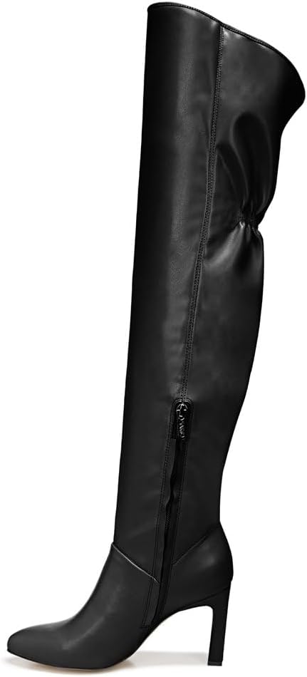 Callie Black Leather Franco Sarto Knee High Boots