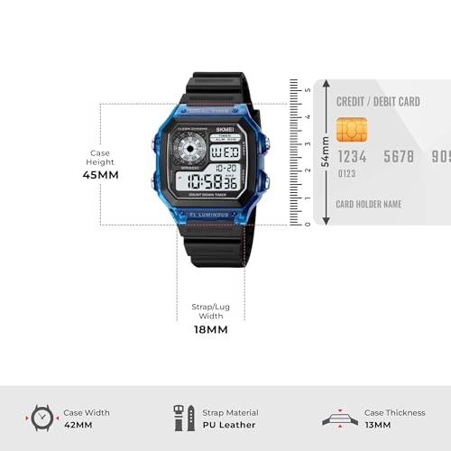 Image of SKMEI Men's Digital Sports Waterproof Wrist Watch with Dual Time Chronograph Countdown Alarm Backlight - 1998