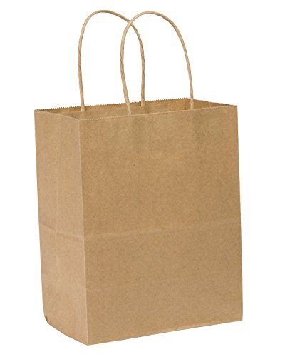 18x7x19-Inch Kraft Paper Shopping Bags With Handles, Disposable Take Out Unprinted Grocery Bags, 200-Piece Bundle - SAFEPRO JUM