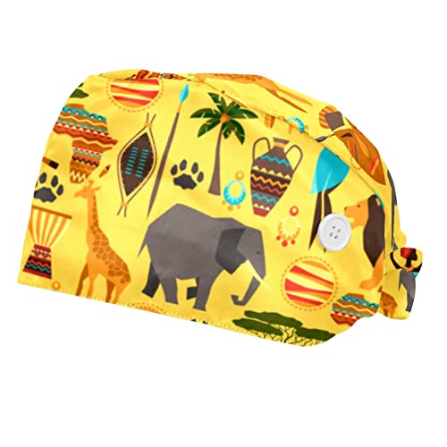Chapeaux bouffants Afrique motifs forestiers imprimés réglables
