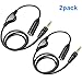 PChero Headphone Extension Cable with Volume Control, 2 Packs 6.6ft 3.5mm Audio Male to Female Aux Adapter Sound Stereo Extender Cord for Headset Smartphones Tablets