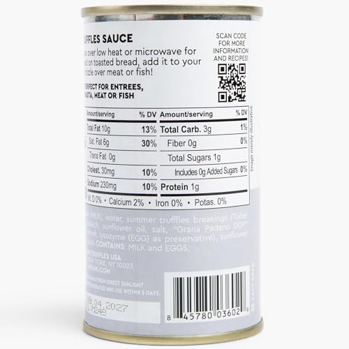 Urbani Truffles Cream & Black Truffle Sauce 180g (6.4oz) - Italian Gourmet Truffle Sauce for Meats, Pasta, and Risotto, All-Natural & Ready to Use Gift, No Artificial Ingredients