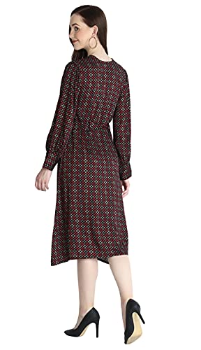 Image of Leriya Fashion Kurtis for Women || Soft Rayon Printed Knee Length Kurti for Girls || Long Sleeves || V Neck || Fancy Kurti for Outing || Evening || Date Wear for Women