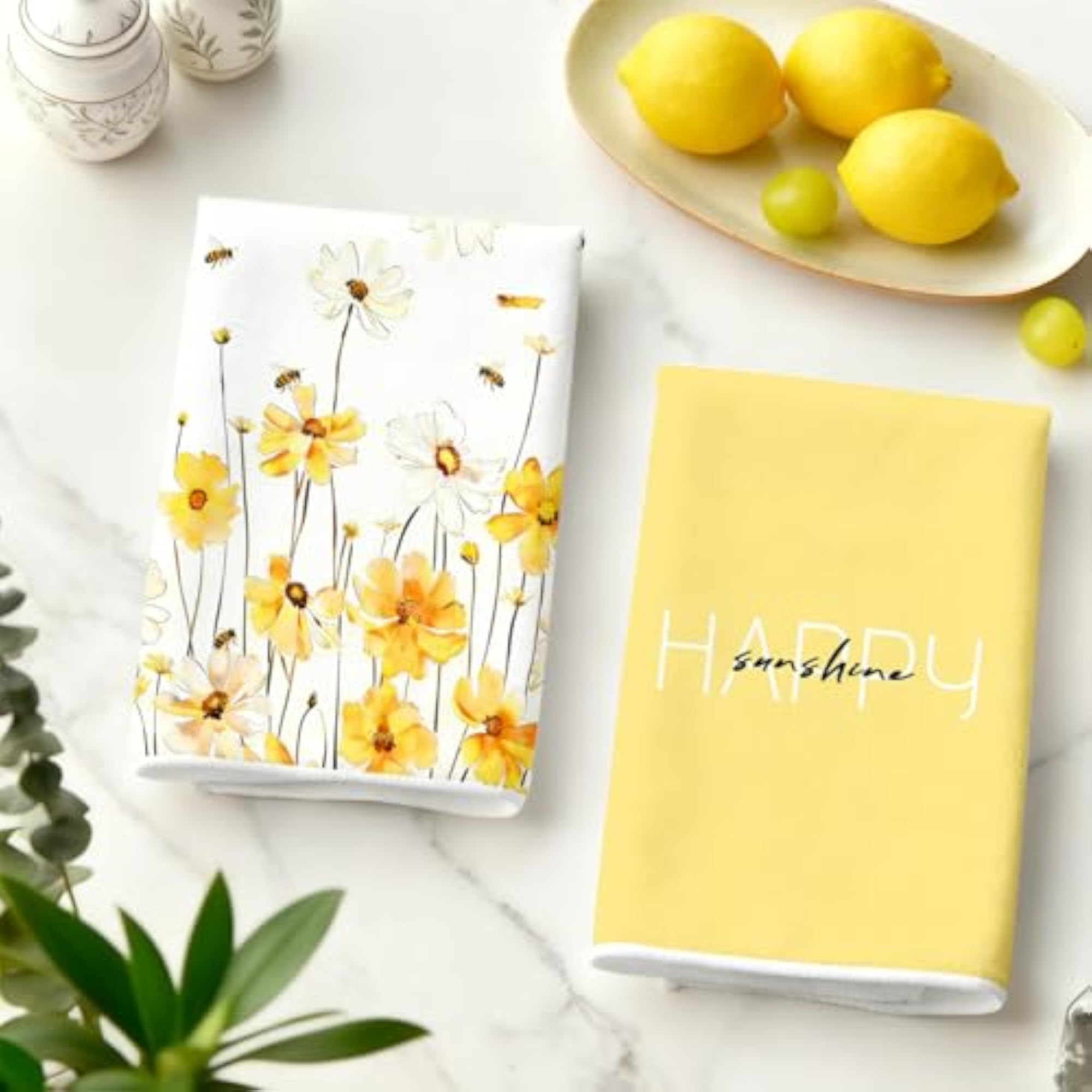 4Pcs Spring Kitchen Towels-16×24in Floral Microfiber