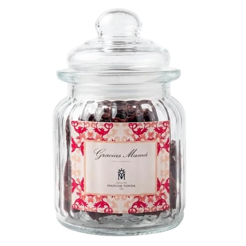 Chocolates Marcos Tonda - Tarro De Cristal Con Chocolate Con Leche Relleno De Nueces De Macadamia | Regalos Originales Para El Dia De La Madre Con Un Peso De 100 G | Regalos Dia De La Madre