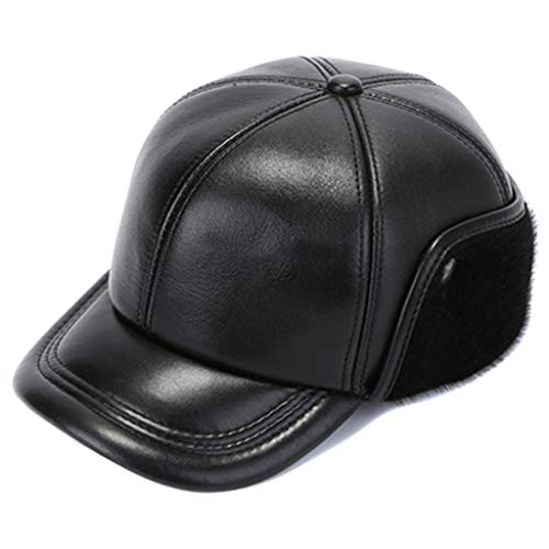 قبعة شتوية مع اغطية اذن للرجال والنساء من زوكسياو، مقاومة للرياح ومقاومة للماء، قبعة بيسبول دافئة وناعمة للجنسين، قبعة فرو روسي من الجلد الحقيقي، هدية لكبار السن، احمر، XL