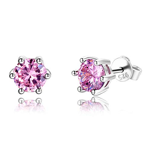 Boucles d'oreilles Argent Anti-Allergie Zircon Cubique Rose