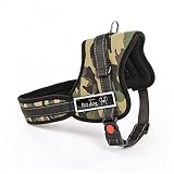 Kisangel Arné De para Perros Grandes Chaleco Transpirable De Malla Arné Antitirones con Diseño De Camuflaje Ideal para Paseos y Adiestramiento Ajustable y Cómodo