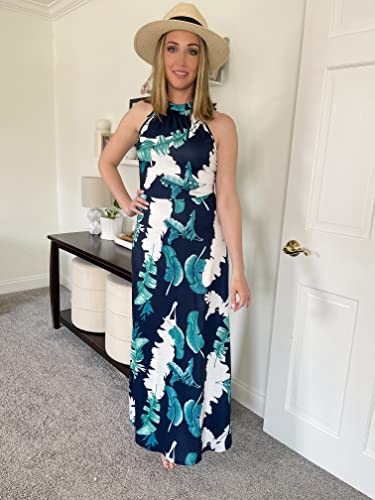 Image of STYLEWORD Women's Summer Floral Halter Maxi Dress Vacation Semi Formal 2026