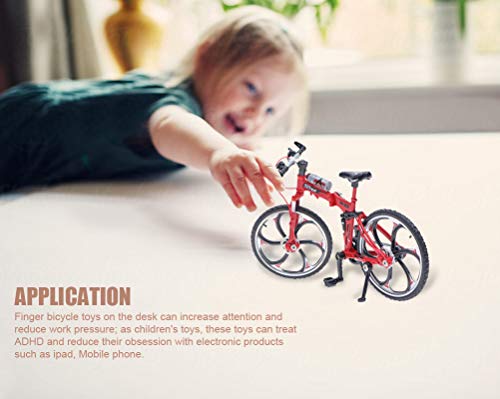Lynkaye 1pcs Mini Bike Finger Mountain Bike Zinc Alloy Finger Mountain Bike Mini Bicycle Model Cool Boy Toy Decoration Crafts for Home，Bedroom, Living Room, Office, Study Decoration (Yellow)