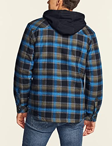 CQR Men's Quilted Lined Flannel Hooded Shirt Jacket, Soft Warm Long Sleeve Outdoor Cotton Plaid Shirt Jackets3
