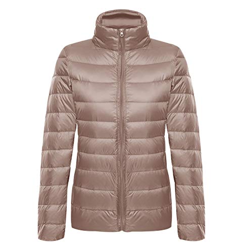 Doudoune Légère Femme Hiver Chaud Veste Grosse Parka Duvet Matelassée Fine Courte Cintrée Grande Taille Manteau Plume Ultralight Oversize Kaki M