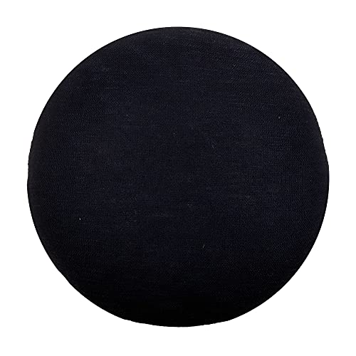 Trade Star 100% Cotton Round Cushion Cover 18" Round Fall Decor Pillow Cover Decorative Modern Farmhouse Accent Floor Cushion Cover Authentic Solid Black Toss Throw Pillowcase for Office Luxurious