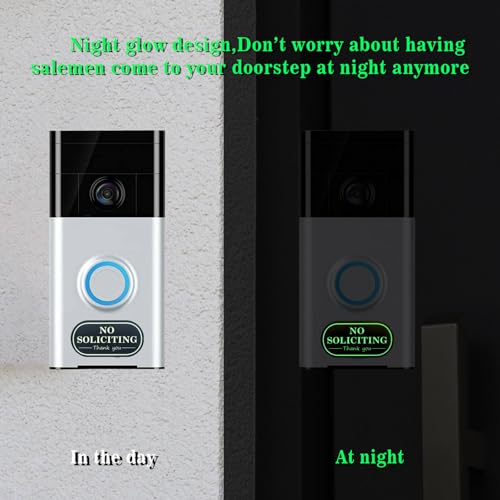 small no soliciting sign for house6 pcs no soliciting signwith glow in the dark stickerstiny size perfect for video doorbellcompatible with most doorbells