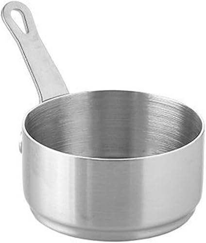Cacerola con asa, mini sartén con agujero para colgar, olla con asa, multiusos, resistente a la corrosión, tazas medidoras de acero inoxidable 304