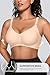 OEAK Womens Seamless Bras Jelly Comfortable Bra No Underwire Full Support Bra Push Up Plus Size V Neck Sleeping Tshirt Bras Nude XL