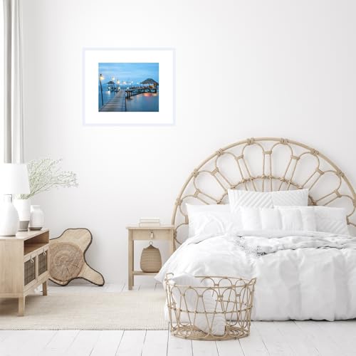 Image of JCJMY 16x20 Picture Frame with 11x14 Mat, Display Photo 11x14 with Mat or 16 x 20 Without Mat, Wall Hanging Large 16 by 20 Poster Frame with Plexiglass, White
